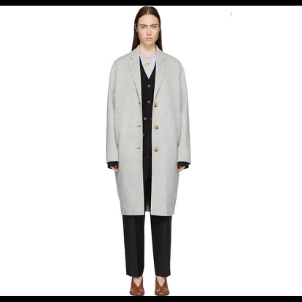 Acne Studios Avalon Brushed Wool Grey Coat